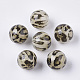 Acryl-Perlen, Nachahmung Leopardenfelle, Runde, Schokolade, 20 mm, Loch: 3 mm.