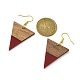 Dreieckige Ohrhänger aus Harz und Walnussholz EJEW-JE05505-01-2
