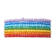 Set di braccialetti con perline di vetro stile arcobaleno da 7 pezzo per donna BJEW-JB10065-02-1