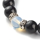 Energie-Stretch-Armband mit runden Perlen aus natürlichem Obsidian und Opalit BJEW-JB06967-7