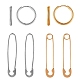 4 пара 4 стильных английской булавки и кольца 304 серьги-кольца из нержавеющей стали для женщин EJEW-SZ0001-84-1