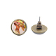 Picture Picture Glass Stud Earrings EJEW-O088-117-2
