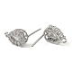 Фурнитура для сережек-гвоздиков из латуни с микропаве из прозрачного кубического циркония KK-C107-13P-2