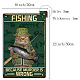 Creatcabin Metall-Blechschild „Cat Fishing Because Murder Is False“ AJEW-WH0157-526-2