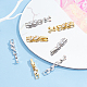 DICOSMETIC 10Pcs 2 Colors Extender Clasp Brass Cubic Zirconia Fold Over Extension Clasp Golden and Platinum Watch Band Extension Clasp for DIY Jewelry Making Repair KK-DC0001-43-5
