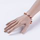 Faceted Round Natural Fire Agate Bracelets BJEW-JB03535-5