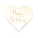 誕生日のテーマのアクリル飾り  お誕生日おめでとうという言葉の心  ケーキデコレーション用  ゴールド  46x49x1.5mm MACR-WH0006-02B-1