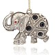 Antique Silver Alloy Rhinestone Elephant Pendants PALLOY-J204-02AS-1