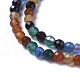 Naturelles multicolores perles d'agate brins G-F596-36-4mm-3