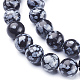 Olycraft flocon de neige obsidienne perles 8mm perles de pierre naturelle brins en vrac perles semi-pierres précieuses rondes pour bracelet collier boucle d'oreille fabrication de bijoux G-OC0001-49-2