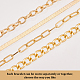 ANATTASOUL 4Pcs 4 Style Alloy Curb & Cable & Paperclip & Herringbone Chain Bracelets Set for Men Women BJEW-AN0001-13-3