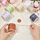SUPERFINDINGS 6 Rolls 6 colors 50M Segment Dyed Nylon Chinese Knotting Cord NWIR-FH0001-05-3