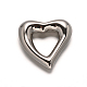 304 Stainless Steel Heart Linking Rings STAS-F079-28-1