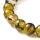 Bracelet extensible en perles rondes d'agate veines de dragon naturel BJEW-JB08645-4