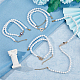 Fibloom 4 pcs 4 style coeur et mauvais œil et infini et barre en laiton strass pendentif colliers sertis de chaînes de perles d'imitation de perles pour les femmes BJEW-FI0001-30-5