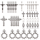Nbeads 42 pieza 7 estilos colgantes de cruz de aleación estilo tibetano DIY-NB0007-70-1