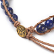 Naturales lapis lazuli de pulseras de abalorios cordón BJEW-E351-02H-3