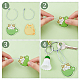 HOBBIESAY 16 Sets 16 Style Cartoon Cute Cat Animal  Acrylic Pendant Decoration with Iron Ball Chain HJEW-HY0001-06-5