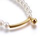Acrílico imitación perla estiramiento encantos pulseras BJEW-O168-12G-2