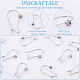 Unicraftale 30 個 304 ステンレス鋼フープ イヤリングのパーツ  腎臓の耳ワイヤー  クリアキュービックジルコニア  ステンレス鋼色  24x14mm  ピン：0.7mm STAS-UN0049-86-5
