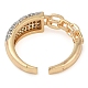 Кольцо-манжета в виде цепочки из латуни с микропаве из прозрачных кубических цирконий для женщин RJEW-Q819-06G-3