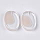 Perles en résine, avec puce, la moitié foré, ovale, blanc antique, 30x21x6mm, demi-trou: 1.2 mm