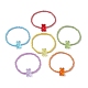 Set di braccialetti con perline acriliche a forma di orso stile arcobaleno da 6 pz per bambini BJEW-JB10066-4