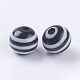 Rotonde perle di resina a righe X-RESI-R158-6mm-11-2