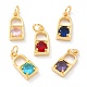 Real 18K Gold Plated Brass Micro Pave Cubic Zirconia Charms ZIRC-L100-080G-1