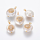 Colgantes naturales de perlas cultivadas de agua dulce PEAR-L027-09E-1
