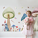 Superdant adesivi murali colorati funghi boschi decorazioni murali fiori di coniglio adesivi murali rimovibili e murales fai da te adesivo in pvc per camera da letto soggiorno cucina 2 foglio DIY-WH0228-604-4