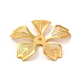 真鍮製ビーズキャップ  鉄のパーツと  エッチングされた金属装飾  花  ゴールドカラー  32x33.5x4mm  穴：2mm KKC-A001-04G-2