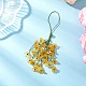 Подвесные украшения в виде стеклянных цветов с кисточками HJEW-TA00420-03-2