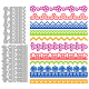 GLOBLELAND 2Pcs Flower Lace Cutting Die Metal Lace Banner Edge Border Die Cuts Embossing Stencils Template for Paper Card Making Decoration DIY Scrapbooking Album Craft Decor DIY-WH0309-811-1