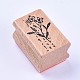 木の切手  花の長方形  バリーウッド  40x27x25mm AJEW-WH0085-A01-1