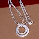 Popular Silver Color Plated Brass 3-strand Snake Chain Necklaces NJEW-BB12693-3
