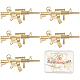 Beebeecraft 8Pcs/Box Gun Weapon Charm 18K Gold Plated Assault Rifle Pendants Craft Supplies for DIY Bracelet Jewelry Finding Making FIND-BBC0001-34-1