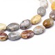 Agate folle plat naturel brins de perles ovales G-M206-18-3