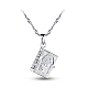 SHEGRACE Stylish Rhodium Plated 925 Sterling Silver Book with Word Pendant Necklace JN248A-1