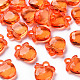 透明なアクリルパーツ  多面カット  りんご  ダークオレンジ  20x17x5~6mm  穴：3mm  約480個/500g TACR-S154-28B-84-1