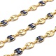 Golden Plated Alloy Enameled Coffee Bean Links Chains LCHA-H004-02G-C-1