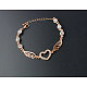 Simple Heart and Wing Alloy Rhinestone Link Bracelets X-BJEW-N0001-087-4