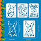 FINGERINSPIRE 4PCS Rabbit Painting Stencils 11.7x8.3 inch Happy Easter Decoration Plastic Long-Eared Rabbit Stencil Sunflower Leaves Glasses Easter Egg Art Craft Stencil for Wall Tiles Home Decor DIY-WH0383-0043-2