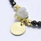 Bracelets de perles tressées en tourmaline noire naturelle BJEW-I258-G03-3