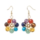 Natural & Synthetic Mixed Gemstones Flower Dangle Earrings and Pendant Necklace SJEW-JS01259-7