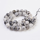 Naturale nero rutilato perle di quarzo fili G-F568-021-10mm-2