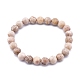 Bracelets extensibles en perles de maifanite / maifan X-BJEW-K212-A-044-2