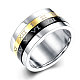 Moda 316l titanio anillos romanos de acero con banda ancha para hombres RJEW-BB07114-9-1