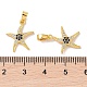 Ciondoli in vero ottone placcato oro 18k con micro pavé di zirconi KK-L209-040G-01-3