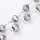 Silver Color Plated Brass Handmade Glass Beaded Chains AJEW-JB00205-03-1